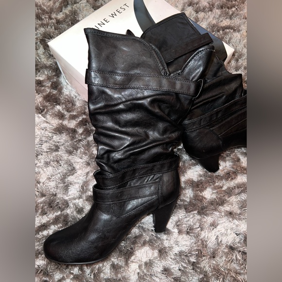 Nine West Black Heeled Boots - Picture 6 of 9